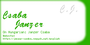 csaba janzer business card